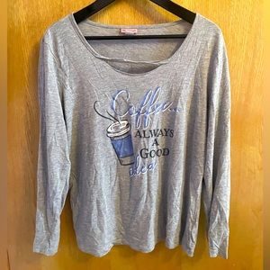 Be yourself | pyjama long sleeve grey top | size L